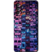 MRC İletişim Samsung Galaxy A13 Kılıf Hd Desen Baskılı Arka Kapak + Temperli Cam - Şehir Görünümü