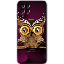 MRC İletişim Samsung Galaxy M33 Kılıf Hd Desen Baskılı Arka Kapak + Temperli Cam - Owl Bird Branch