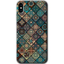 MRC İletişim iPhone Xs Max Kılıf Hd Desen Baskılı Arka Kapak + Temperli Cam - Mandala Desen