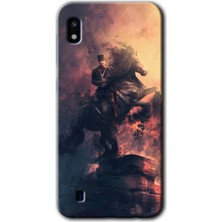 MRC İletişim Samsung Galaxy A10 Kılıf Hd Desen Baskılı Arka Kapak + Temperli Cam - Atatürk Portre