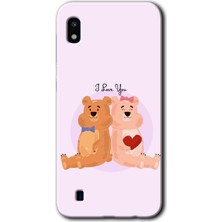 MRC İletişim Samsung Galaxy A10 Kılıf Hd Desen Baskılı Arka Kapak + Temperli Cam - Sevgili Ayıcık