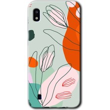 MRC İletişim Samsung Galaxy A10 Kılıf Hd Desen Baskılı Arka Kapak + Temperli Cam - Vektör Çiçekler