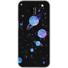 MRC İletişim Samsung Galaxy J8 Kılıf Hd Desen Baskılı Arka Kapak + Temperli Cam - Samanyolu Galaksi