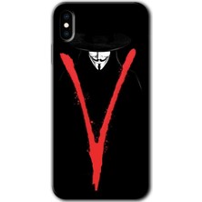 MRC İletişim iPhone Xs Kılıf Hd Desen Baskılı Arka Kapak + Temperli Cam - V For