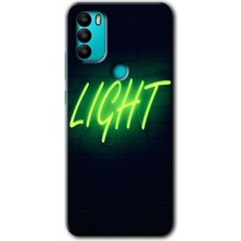MRC İletişim General Mobile Gm 21 Plus Kılıf Hd Desen Baskılı Arka Kapak + Temperli Cam - Neon Inscription