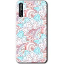 MRC İletişim Huawei P Smart S Kılıf Hd Desen Baskılı Arka Kapak + Temperli Cam - Çin Mandala 1