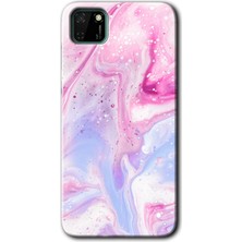 MRC İletişim Huawei Y5P Kılıf Hd Desen Baskılı Arka Kapak + Temperli Cam - K12ARMIŞ Leke