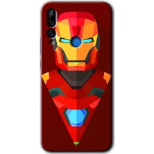 MRC İletişim Huawei P Smart Z Kılıf Hd Desen Baskılı Arka Kapak + Temperli Cam - Iron Man Çizim