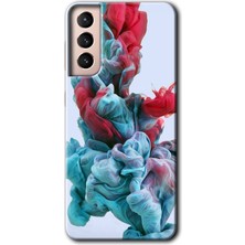 MRC İletişim Samsung Galaxy S21 Plus Kılıf Hd Desen Baskılı Arka Kapak + Temperli Cam - Renkli Karışım