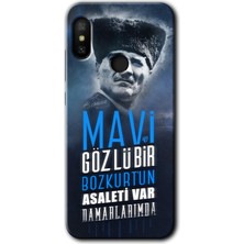 MRC İletişim Xiaomi Redmi Note 6 Pro Kılıf Hd Desen Baskılı Arka Kapak - Bozkurt Atatürk