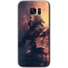 MRC İletişim Samsung Galaxy S7 Edge Kılıf Hd Desen Baskılı Arka Kapak + Temperli Cam - Atatürk Portre