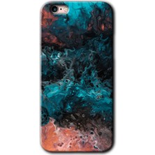 MRC İletişim iPhone 6 Kılıf Hd Desen Baskılı Arka Kapak + Temperli Cam - Liquid Colorfull