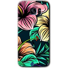 MRC İletişim Samsung Galaxy S7 Edge Kılıf Hd Desen Baskılı Arka Kapak + Temperli Cam - Çizim Çiçekler