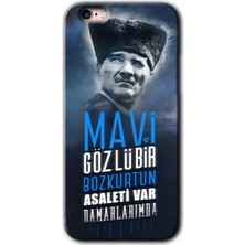 MRC İletişim iPhone 6 Kılıf Hd Desen Baskılı Arka Kapak + Temperli Cam - Bozkurt Atatürk