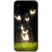 MRC İletişim Huawei Y6S Kılıf Hd Desen Baskılı Arka Kapak + Temperli Cam - Işıklı Kelebekler