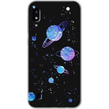 MRC İletişim Samsung Galaxy A10 Kılıf Hd Desen Baskılı Arka Kapak + Temperli Cam - Samanyolu Galaksi