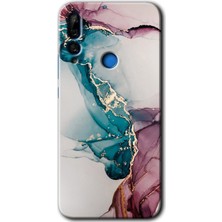 MRC İletişim Huawei P Smart Z Kılıf Hd Desen Baskılı Arka Kapak + Temperli Cam - Liquid Mermer