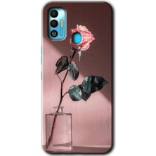 MRC İletişim Tecno Spark 7t Kılıf Hd Desen Baskılı Arka Kapak - Retro Gül