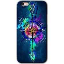 MRC İletişim iPhone 6s Plus Kılıf Hd Desen Baskılı Arka Kapak + Temperli Cam - Gizemli Pusula