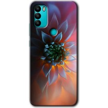 MRC İletişim General Mobile Gm 21 Plus Kılıf Hd Desen Baskılı Arka Kapak + Temperli Cam - Çiçek Motif