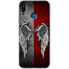 MRC İletişim Huawei P20 Lite Kılıf Hd Desen Baskılı Arka Kapak + Temperli Cam - Lucifer