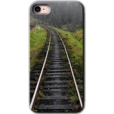 MRC İletişim iPhone Se 2020 Kılıf Hd Desen Baskılı Arka Kapak + Temperli Cam - Tren Yolu