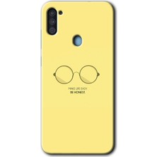 MRC İletişim Samsung Galaxy M11 Kılıf Hd Desen Baskılı Arka Kapak + Temperli Cam - Be Honest