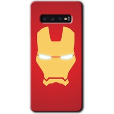 MRC İletişim Samsung Galaxy S10 Kılıf Hd Desen Baskılı Arka Kapak + Temperli Cam - Ironman