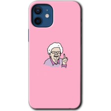 MRC İletişim iPhone 12 Mini Kılıf Hd Desen Baskılı Arka Kapak + Temperli Cam - Bad Grandmother