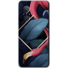 MRC İletişim Huawei Nova 9 Se Kılıf Hd Desen Baskılı Arka Kapak - Flamingo Yaprak