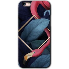 MRC İletişim iPhone 6s Kılıf Hd Desen Baskılı Arka Kapak + Temperli Cam - Flamingo Yaprak