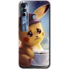 MRC İletişim Tecno Spark 7 Pro Kılıf Hd Desen Baskılı Arka Kapak - Üzgün Pikaçu