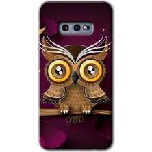 MRC İletişim Samsung Galaxy S10E Kılıf Hd Desen Baskılı Arka Kapak + Temperli Cam - Owl Bird Branch