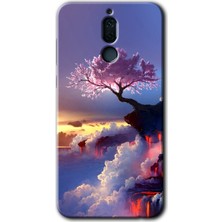 MRC İletişim Huawei Mate 10 Lite Kılıf Hd Desen Baskılı Arka Kapak + Temperli Cam - Wash Red Wall