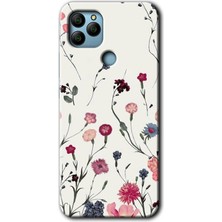MRC İletişim General Mobile Gm 22 Plus Kılıf Hd Desen Baskılı Arka Kapak + Temperli Cam - Mat Çiçek