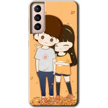 MRC İletişim Samsung Galaxy S21 Plus Kılıf Hd Desen Baskılı Arka Kapak + Temperli Cam - Şıpsevdi Çift