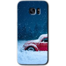 MRC İletişim Samsung Galaxy S7 Edge Kılıf Hd Desen Baskılı Arka Kapak + Temperli Cam - Karlı Vosvos