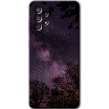 MRC İletişim Samsung Galaxy A33 Kılıf Hd Desen Baskılı Arka Kapak + Temperli Cam - Gece Galaksi