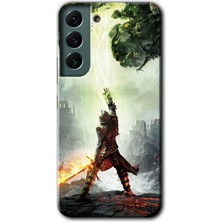 MRC İletişim Samsung Galaxy S22 Plus Kılıf Hd Desen Baskılı Arka Kapak + Temperli Cam - Dragon Hunter