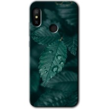 MRC İletişim Xiaomi Redmi Note 6 Pro Kılıf Hd Desen Baskılı Arka Kapak - Yağmurlu Yaprak