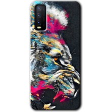 MRC İletişim Vivo Y20S Kılıf Hd Desen Baskılı Arka Kapak - Colorfull Aslan