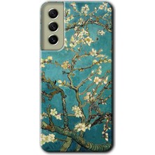 MRC İletişim Samsung Galaxy S21 Fe Kılıf Hd Desen Baskılı Arka Kapak + Temperli Cam - Almond Blossom