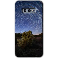 MRC İletişim Samsung Galaxy S10E Kılıf Hd Desen Baskılı Arka Kapak + Temperli Cam - Eclipse Sky