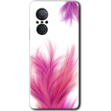 MRC İletişim Huawei Nova 9 Se Kılıf Hd Desen Baskılı Arka Kapak - Pembe Tüy