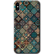 MRC İletişim iPhone Xs Max Kılıf Hd Desen Baskılı Arka Kapak + Temperli Cam - Mat Mandala