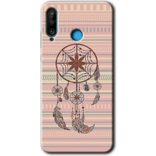 MRC İletişim Huawei P30 Lite Kılıf Hd Desen Baskılı Arka Kapak + Temperli Cam - Mandala Retro