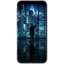 MRC İletişim Samsung Galaxy M10S Kılıf Hd Desen Baskılı Arka Kapak + Temperli Cam - Şehir Manzarası