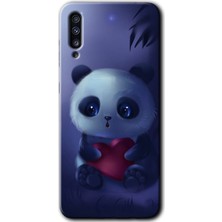 MRC İletişim Samsung Galaxy A70S Kılıf Hd Desen Baskılı Arka Kapak + Temperli Cam - Bebek Panda