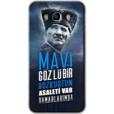 MRC İletişim Samsung Galaxy J7 2016 Kılıf Hd Desen Baskılı Arka Kapak + Temperli Cam - Bozkurt Atatürk