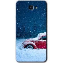 MRC İletişim Samsung Galaxy J7 Prime 2 Kılıf Hd Desen Baskılı Arka Kapak + Temperli Cam - Karlı Vosvos